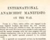 International Anarchist Manifesto On the War February 1915 - page 1 cropped