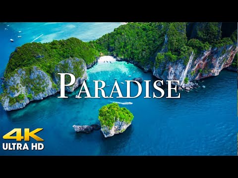 FLYING OVER PARADISE (4K UHD) Amazing Beautiful Nature Scenery & Relaxing Music - 4K Video Ultra HD