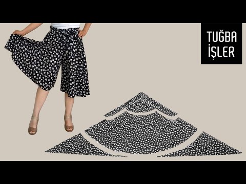 Very Easy Paperbag Belted Culotte Trousers Cutting and Sewing | Tuğba İşler