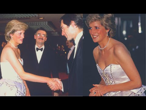 Princess Diana meets the new James Bond - Timothy Dalton - at "The Living Daylights" premiere