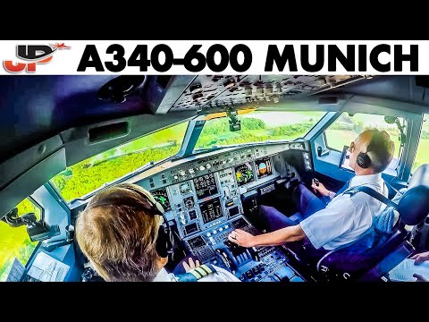 Piloting SAA Airbus A340-600 to Munich | Cockpit Views