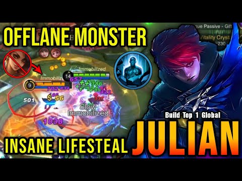 17 Kills!! Julian Offlane Monster (Insane Lifesteal) - Build Top 1 Global Julian ~ MLBB