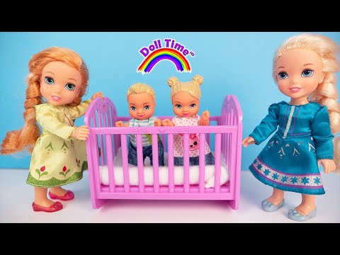 Babysitting for Barbie! Elsa Anna help Barbie- kids are crying -messy house telling the truth!