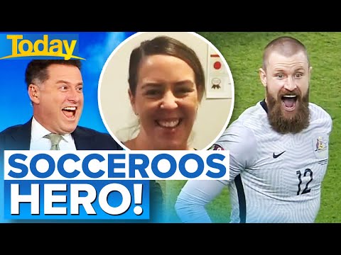 Socceroos hero’s wife reacts to penalty save to send Australia to World Cup | Today Show Australia