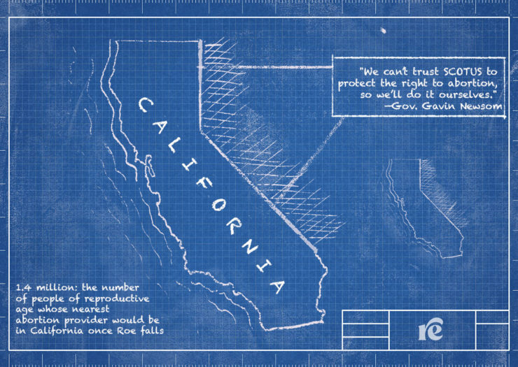 Blueprint illustration of California
