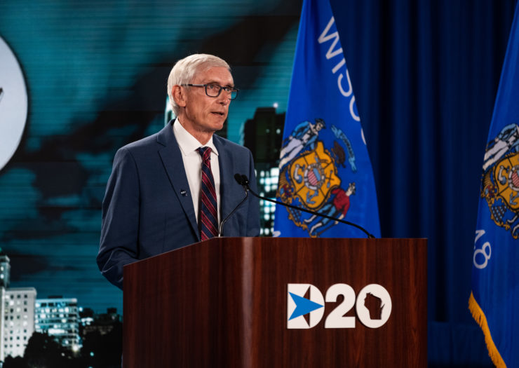 Wisconsin Gov. Tony Evers speaks during the 2020 Democratic National Convention