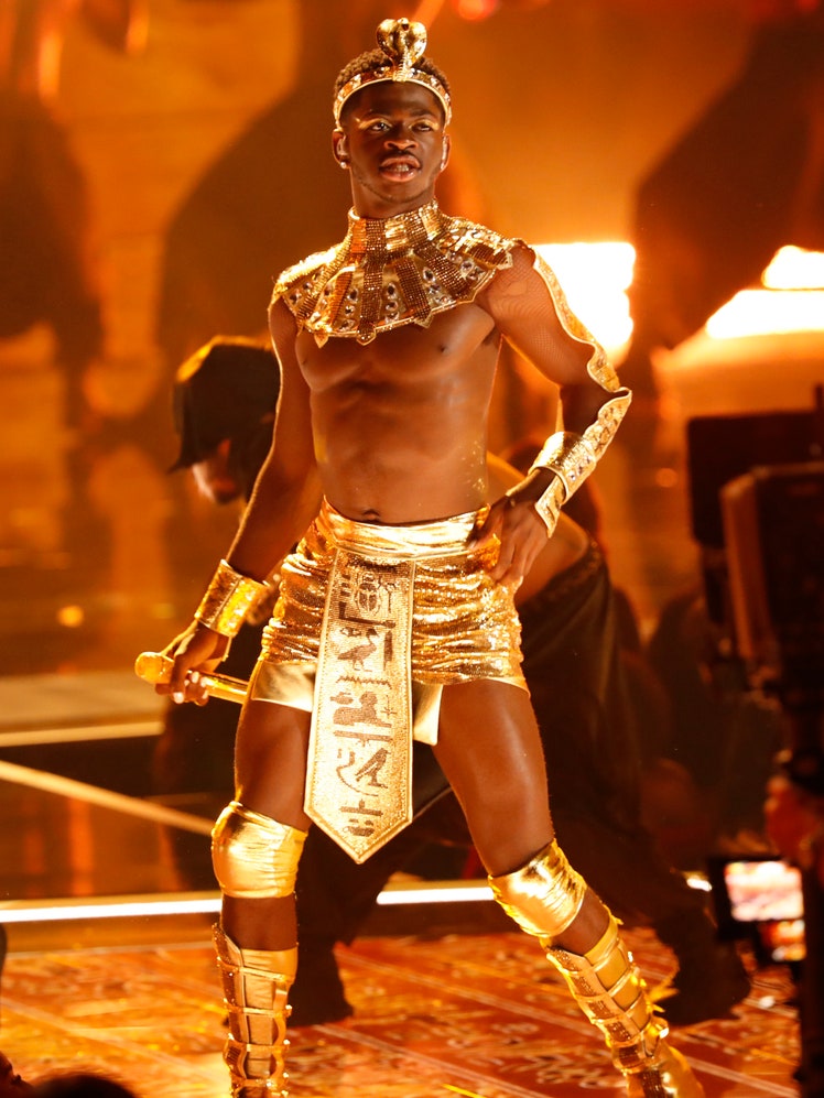 Lil Nas X performs onstage at the BET Awards 2021 at Microsoft Theater on June 27 2021 in Los Angeles California.