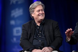 Chief White House Strategist Steve Bannon speaking at the 2017 Conservative Political Action Conference (CPAC) in National Harbor, Maryland, 23 February 2017.