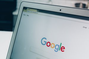 Google logo on MacBook