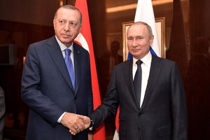 Turkish President Recep Tayyip Erdogan met in the Berlin with Russian President Vladimir Putin in Germany, 9 January 2020