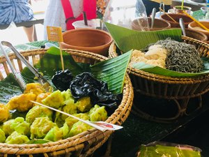 Dimsum and other delicacies at Klong Lad Food Market in Bangkok, Thailand. Taken on August 2018.