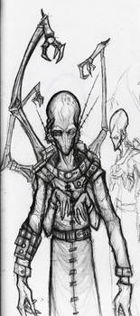 High Grey Alien Scientist Doctor Concept Sketch