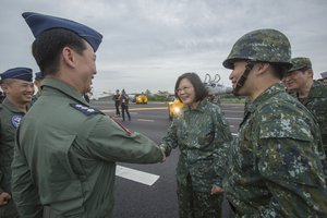 The President Tsai Ing-wen inspects the "Air Force Air Defense and Artillery Command", Taiwan