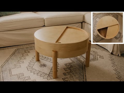 How to Build a Round Coffee Table with Storage | Woodbrew