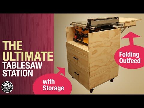 The Ultimate Mobile Table Saw Station with Storage & Outfeed