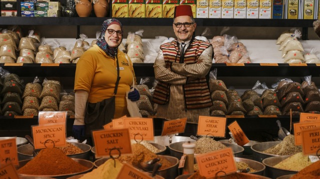 Valley View Continental Groceries and Spices owner Ali Hamad with Sahar Elsemary from Taste Cultural Food Tours.