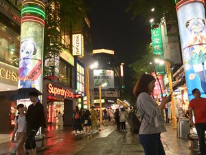 Tourists enjoy the vibrant vibe at Ximending commercial area in Taipei, Taiwan. Taken on April 2018.