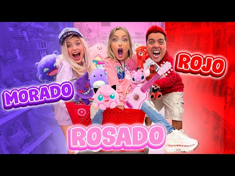 24 HORAS COMPRANDO TODO ROJO❤️, MORADO👾 Y ROSADO🌸 !! 😱🛍 | Katie Angel