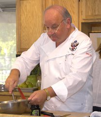 Chef Roland Mesnier doing a cooking demonstration at the 2007 Texas Book Festival, Austin, Texas, United States