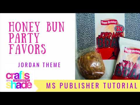 Honey Bun Wrapper Party Favors Template & Mock Up - DIY - MS Publisher Tutorial