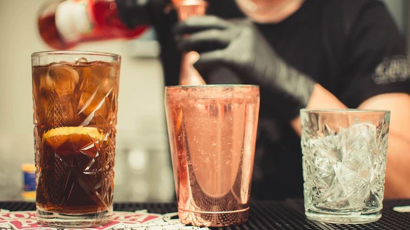 Alcohol drinks pouring