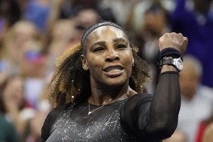 Serena Williams, of the United States, reacts after defeating Anett Kontaveit, of Estonia, during the second round of the U.S. Open tennis championships, Wednesday, Aug. 31, 2022, in New York