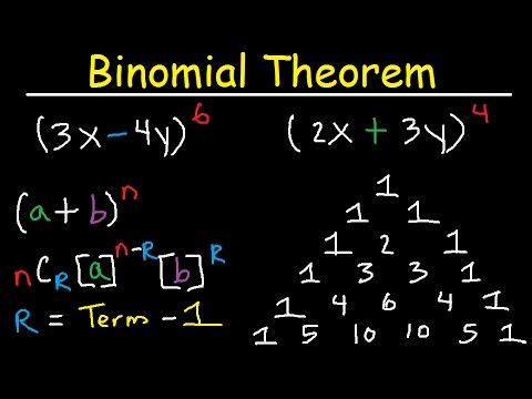 Binomial Theorem Expansion, Pascal's Triangle, Finding Terms & Coefficients, Combinations, Algebra 2