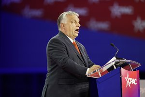 Hungarian Prime Minister Viktor Orban speaks at the Conservative Political Action Conference (CPAC) in Dallas, Thursday, Aug. 4, 2022