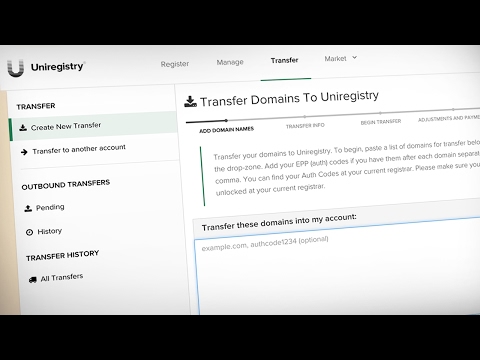 It's Easy To Transfer Domain Names To Uniregistry