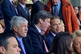 Kerry Stokes, Gillon McLachlan and lachlan Murdoch at the AFL Grand Final on Saturday, September 25.