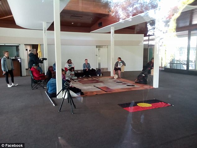 The occupiers inside the Lobby have furniture, books and food donated by local communities