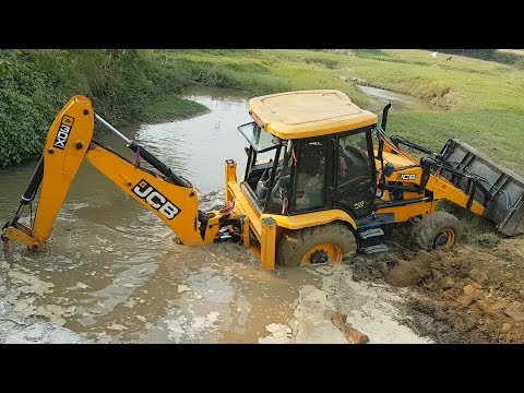 JCB Dozer Breaking Bridge Wall - JCB Working For New Bridge Construction - Dozer Video