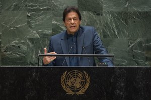 Imran Khan, Prime Minister of the Islamic Republic of Pakistan, addresses the general debate of the General Assembly's seventy-fourth session,New York,27 September 2019