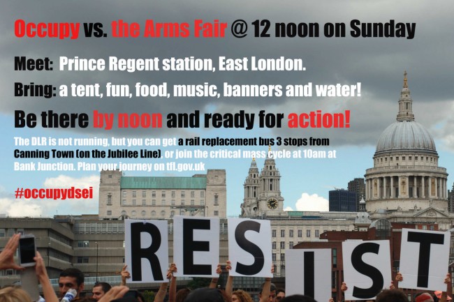 Occupy vs The Arms Fair flyer