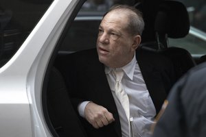 Harvey Weinstein gets into a vehicle as he leaves the courthouse following the second day of his rape trial, Thursday, Jan. 23, 2020, in New York