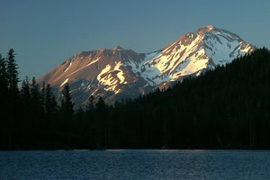 Mt. Shasta and Castle Lake in Shasta-Trinity National Forrest, California, USA