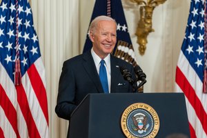 Image showing President Joe Biden delivers remarks on the Affordable Care Act before signing an executive order on Continuing to Strengthen Americans’ Access to Affordable, Quality Health Coverage Tuesday, April 5, 2022, in the East Room of the White House.