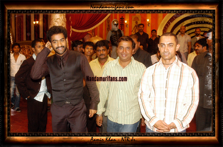 Aamir visited Kantri's sets to meet Jr NTR