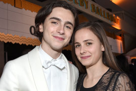 Pauline Chalamet with brother Timothee at the Oscars in 2018.