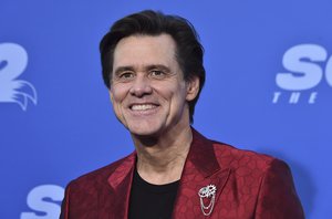 Cast member Jim Carrey arrives at the Los Angeles premiere of "Sonic The Hedgehog 2," Tuesday, April 5, 2022, at the Regency Village Theatre.