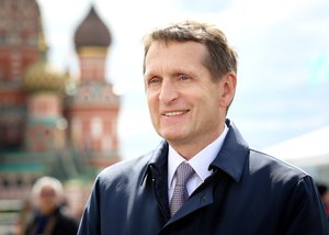 Sergei Evgenievich Naryshkin at the Red Square Book Festival - 2018 in Moscow, Russia