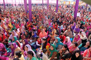 File - Indian People celebrate Saint Ravidas Jyanti at Guru Ravi Das ji Temple at Krishna Nagar in Jammu, India.