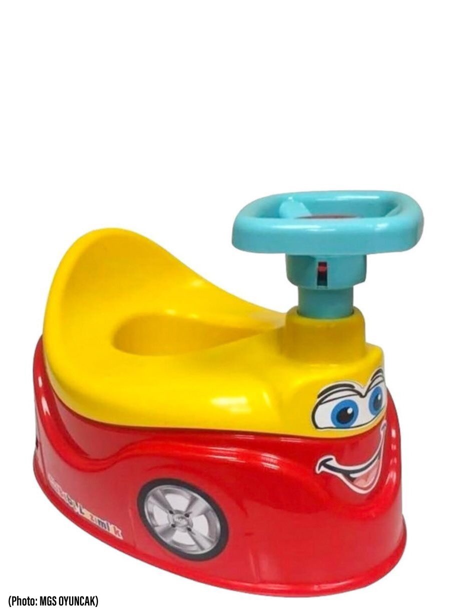 Kids potty seat in form of a racing car.