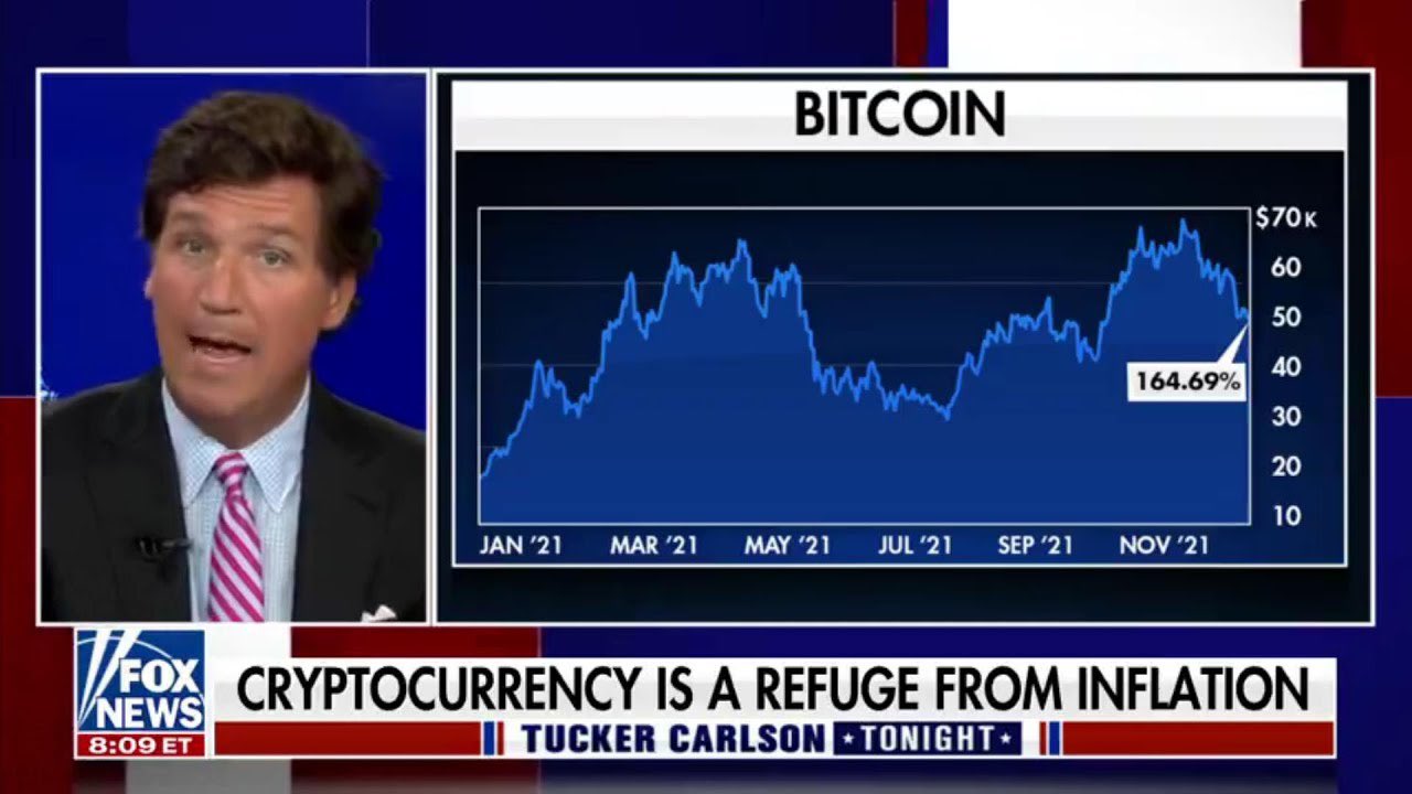 Tucker claims crypto is a “refuge from inflation”