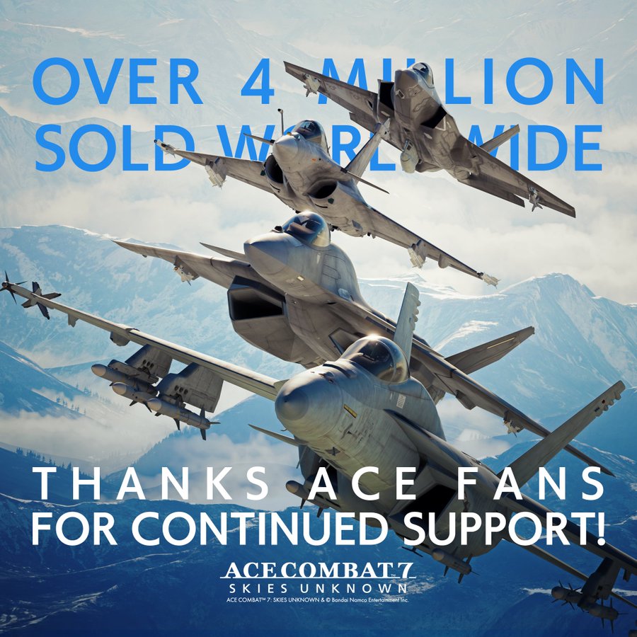 r/acecombat - Ace Combat 7: Skies Unknown has sold 4 million copies worldwide!