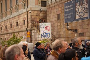 Protest against NATO, Stockholm Mynttorget, 21 May 2022.