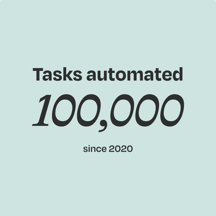 100,000 tasks automated