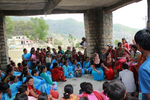 Women mass-community health teaching in Nepal