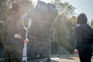 The President Tsai Ing-wen inspects the "Air Force Air Defense and Artillery Command", Taiwan