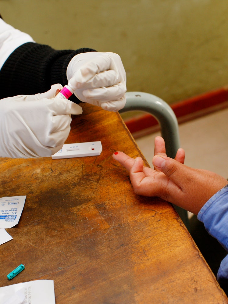 HIV testing station in Township